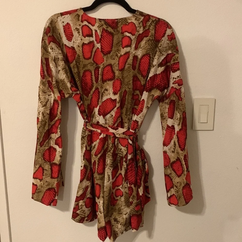 Brown and Red Snakeskin Romper - Picture 2 of 2